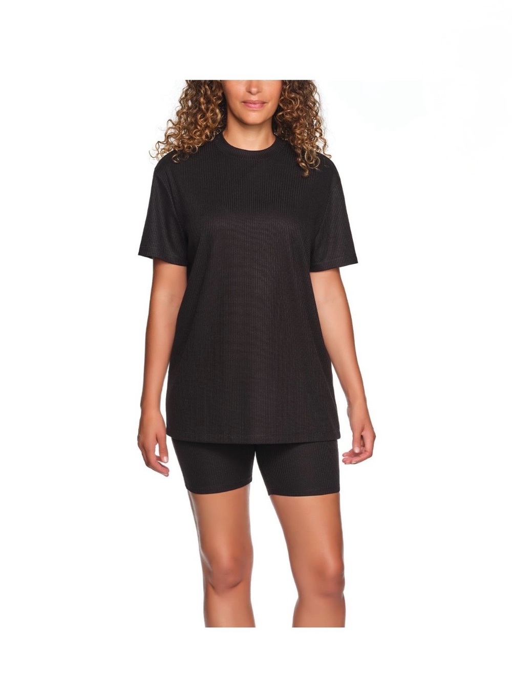 NWT LOFT Ribbed Bike Short Pajama Set L Soft Lounge / Sleepwear 2 Piece